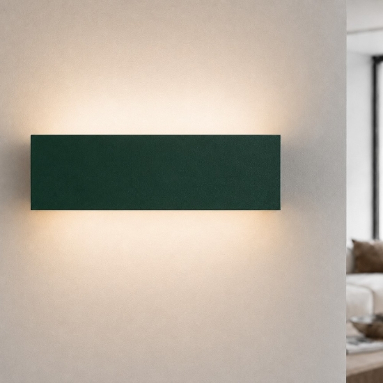 Applique verde bosco led 16w cct 3000k 4000k rettangolare da parete moderna