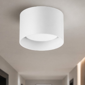 Ideal lux spike pl1 round bianco plafoniera rotonda gx53 led