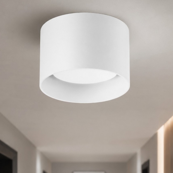 Ideal lux spike pl1 round bianco plafoniera rotonda gx53 led