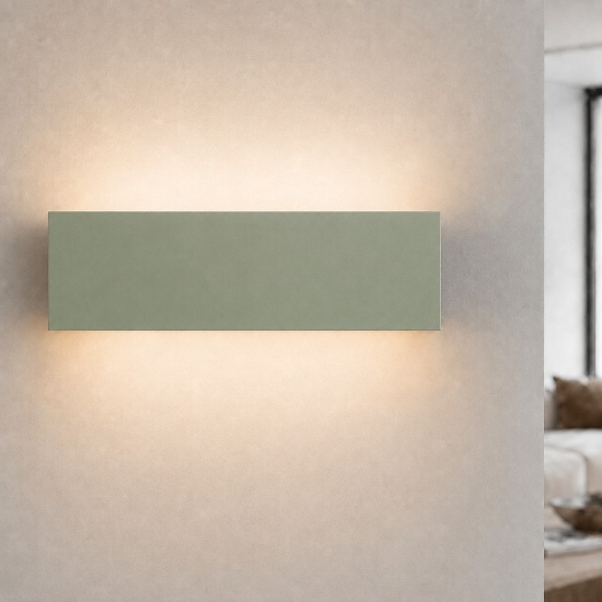 Applique verde salvia led 16w cct 3000k 4000k rettangolare lampada da parete moderna