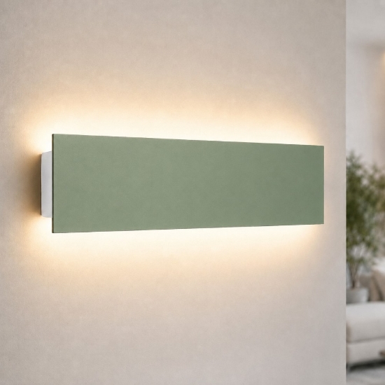 Applique verde salvia led 16w cct 3000k 4000k rettangolare lampada da parete moderna