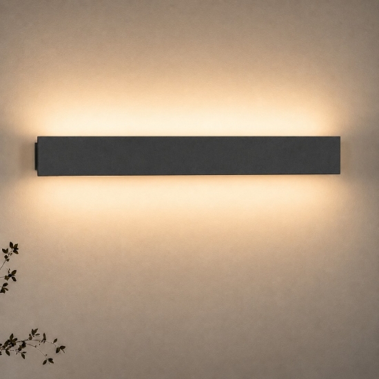 Applique antracite led 30w cct 3000k 4000k rettangolare moderno luce a parete