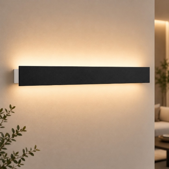 Applique nero led 30w cct 3000k 4000k moderna rettangolare luce indiretta