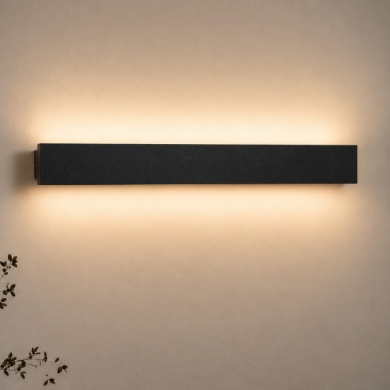 Applique nero led 30w cct 3000k 4000k moderna rettangolare luce indiretta
