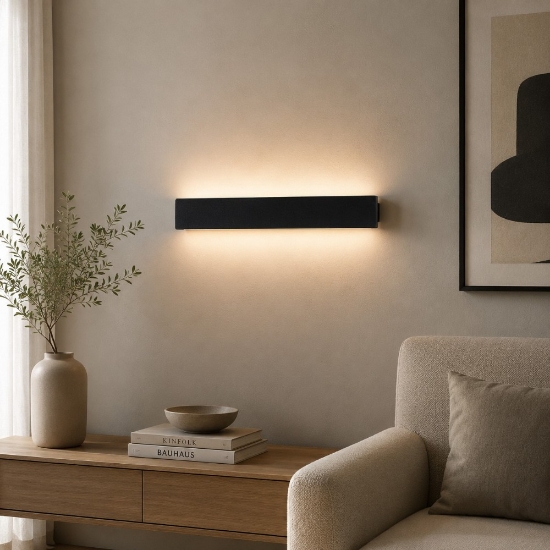 Applique nero led 30w cct 3000k 4000k moderna rettangolare luce indiretta