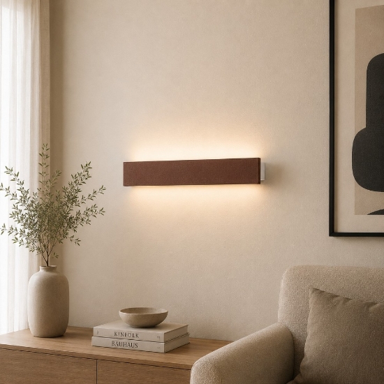 Applique colore ruggine led 30w cct 3000k 4000k moderna rettangolare luce indiretta