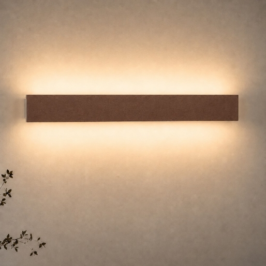 Applique colore ruggine led 30w cct 3000k 4000k moderna rettangolare luce indiretta