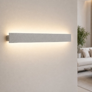 Applique da parete grigio perla led 30w cct 3000k 4000k rettangolare moderna