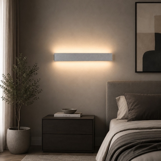 Applique da parete grigio perla led 30w cct 3000k 4000k rettangolare moderna