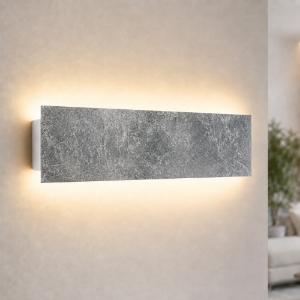 Applique foglia argento da parete led 16w cct 3000k 4000k moderno per soggiorno