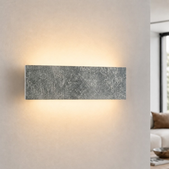 Applique foglia argento da parete led 16w cct 3000k 4000k moderno per soggiorno