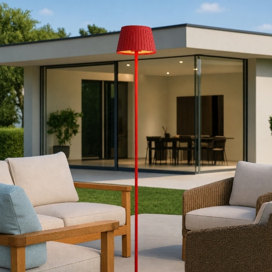 Piantana da esterno senza fili rossa led 3000k