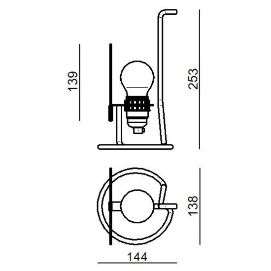 Lampada da tavolo moderno bianca stilnovo bugia design