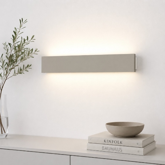 Applique tortora led 30w cct 3000k 4000k rettangolare moderna luce indiretta