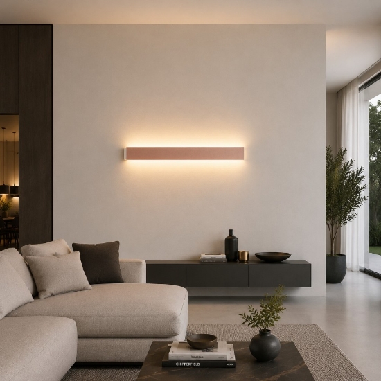 Applique da parete oro rosato led 30w cct 3000k 4000k design moderna luce indiretta