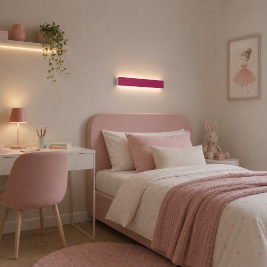Applique magenta per cameretta ragazza led 30w cct 3000k 4000k moderna