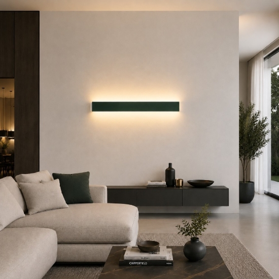 Applique verde bosco led cct 30w 3000k 4000k rettangolare moderna luce indiretta