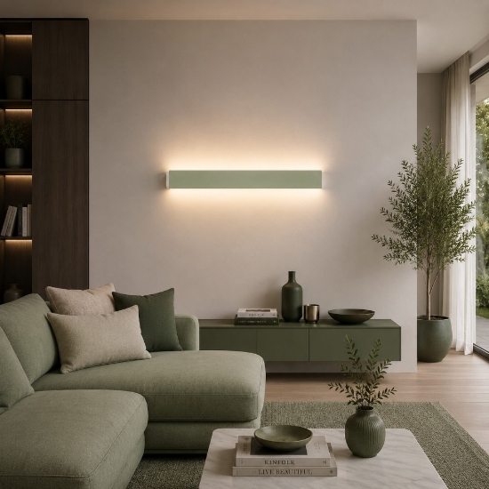 Applique verde salvia led 30w cct 3000k 4000k rettangolare moderno per interni