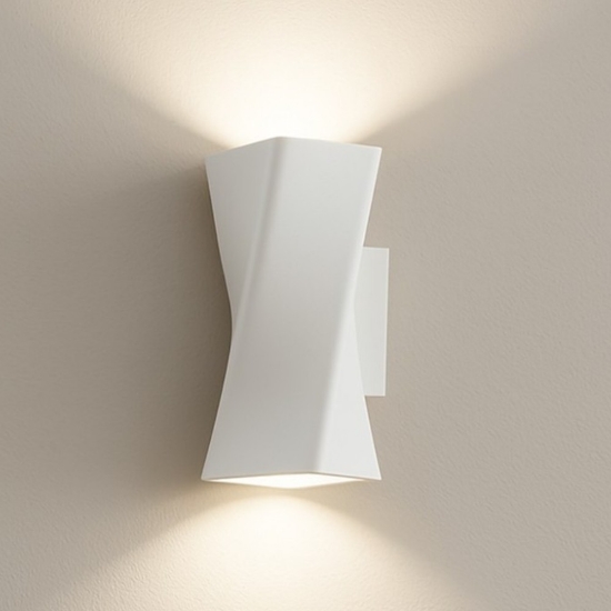 Applique intrecciato di gesso bianco moderna luce biemissione