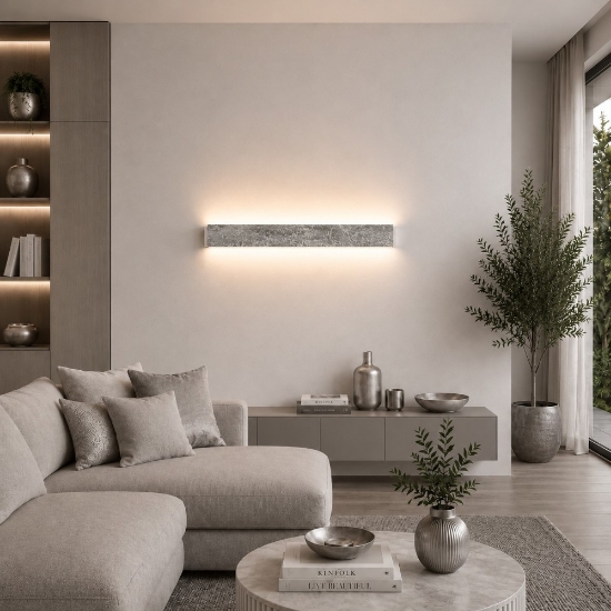 Applique led foglia argento 30w cct 3000k 4000k lampada da parete