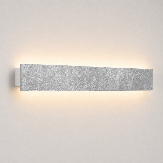Applique led foglia argento 30w cct 3000k 4000k lampada da parete
