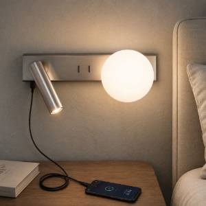 Applique da comodino fog perenz grigio per camera da letto