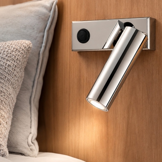 Applique da comodino luce orientabile 3000k cromo