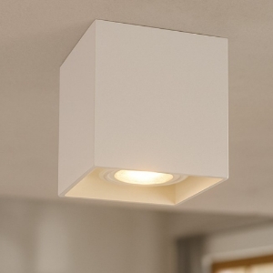 Faretto da soffitto di metallo bianco quadrato