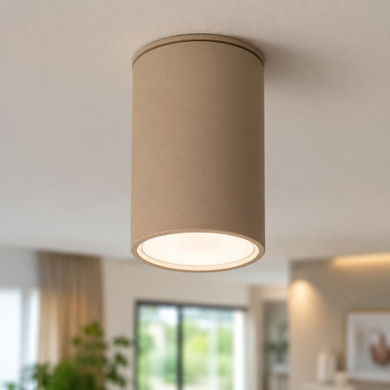 Faretto cilindro da soffitto colore sabbia