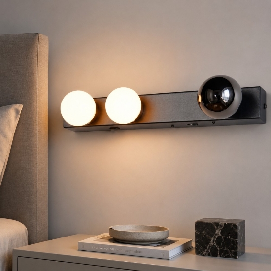 Applique nero orientabile per camera da letto led cct 2300k 3000k 4000k
