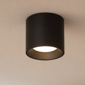Ideal lux dot pl round piccolo faretto led 3000k nero cilindro