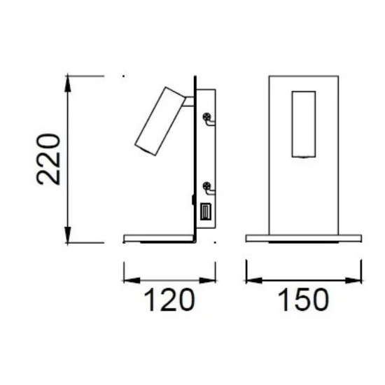 Applique per comodino camera da letto moderna bianca con porta usb led 3w 3000k
