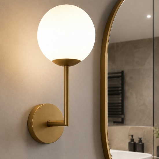 Applique bagni metallo oro ip44 impermeabile