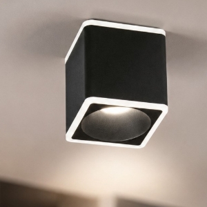 Faretto sporgente nero led 13w 3000k da soffitto fabas luce coiba