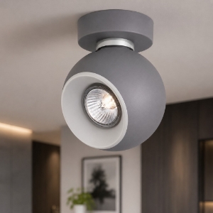 Faretto led orientabile da soffitto sfera grigio gu10 fp