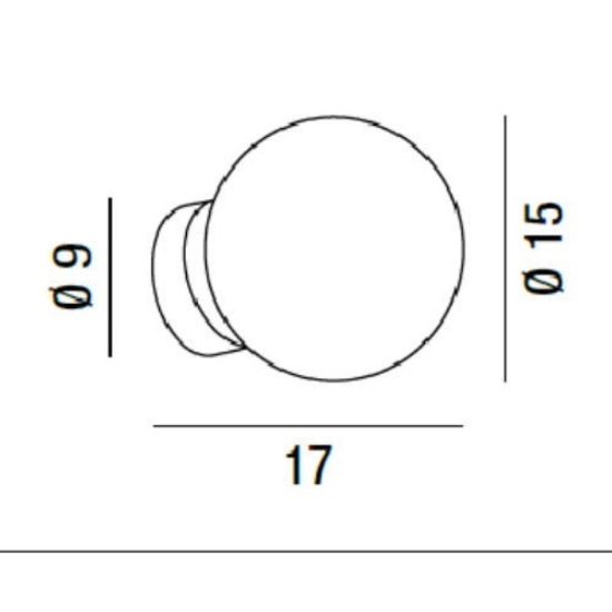Applique oro da bagno moderno sfera vetro bianco perenz maga