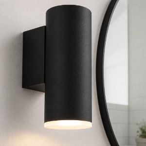 Applique per bagno moderna cilindro nero ip44