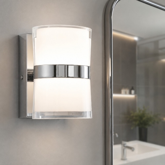 Applique da bagno moderno led 10w 3000k cromo