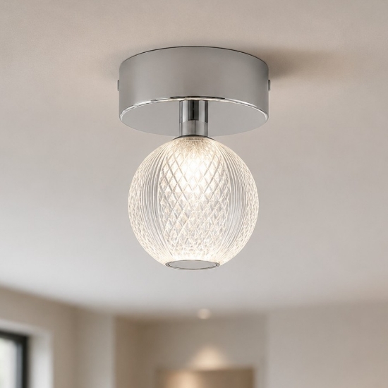 Faretto da soffitto led 3200k cromo vetro decorato