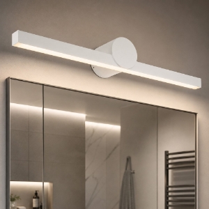 Applique bianco design squadrato per specchio da bagno led 12w 3000k