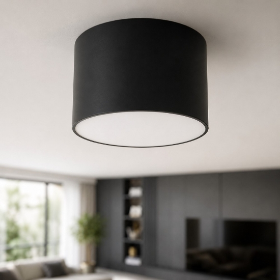 Ondaluce boiler faretto nero tondo led cct 3000k 4000k dimmerabile
