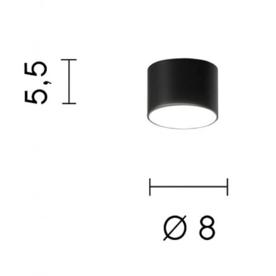 Ondaluce boiler faretto nero tondo led cct 3000k 4000k dimmerabile