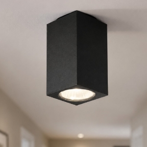 Faretto led a soffitto squadrato nero ondaluce aloa