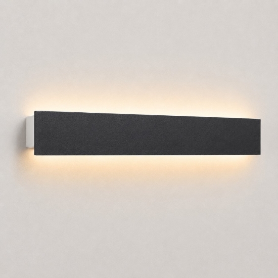 Applique nero 65 cm rettangolare led cct 3000k 4000k moderno luce indiretta