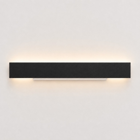 Applique nero 65 cm rettangolare led cct 3000k 4000k moderno luce indiretta