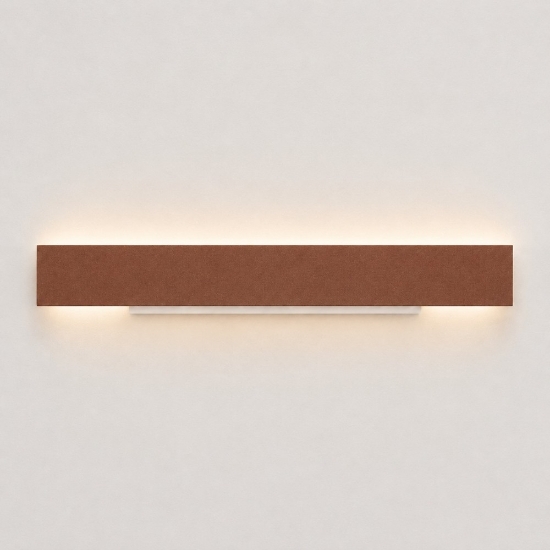 Applique ruggine 65 cm led 43w cct 3000k 4000k rettangolare moderna luce indiretta