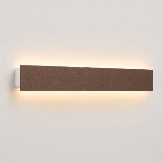Applique ruggine 65 cm led 43w cct 3000k 4000k rettangolare moderna luce indiretta