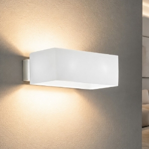 Ideal lux box ap2 applique vetro bianco moderno