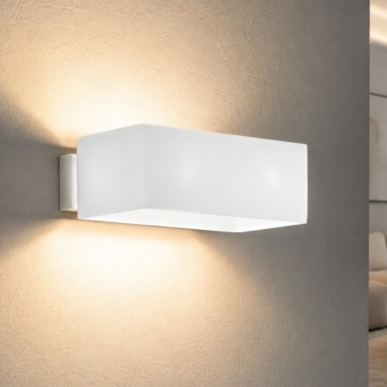 Ideal lux box ap2 applique vetro bianco moderno