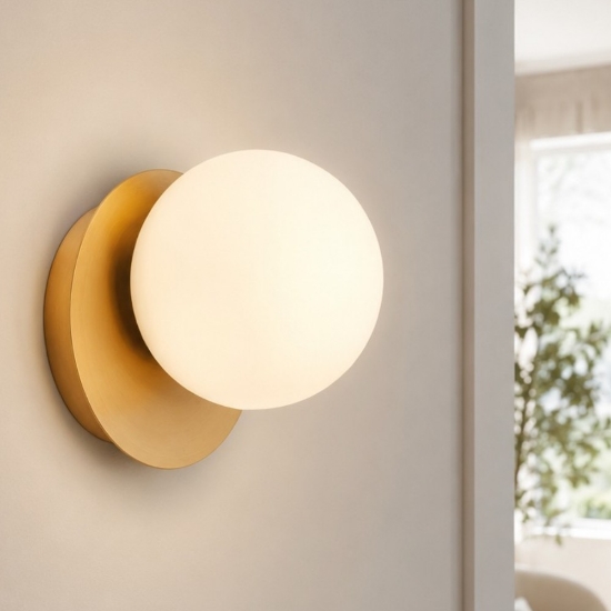Pearl vivida applique led 4w 3000k oro rosa vetro bianco